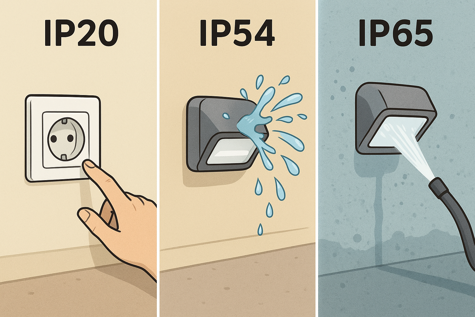 IP20 vs. IP54 vs. IP65 – was die Codes eigentlich bedeuten