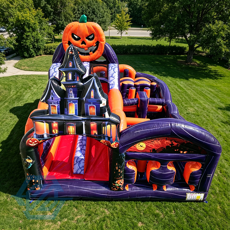 Carrera de obst&aacute;culos inflable