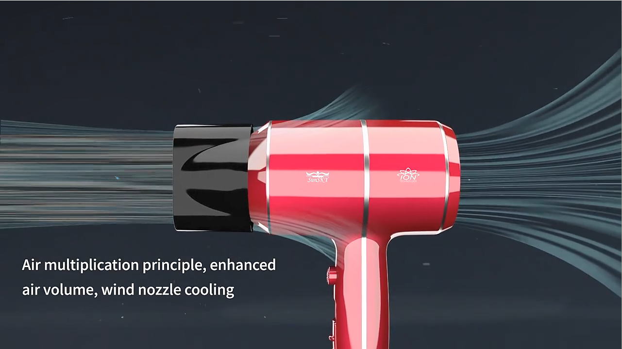 S&egrave;che-cheveux ionique de 1&nbsp;800&nbsp;W affichant un flux d'air am&eacute;lior&eacute; &agrave; travers la buse du concentrateur