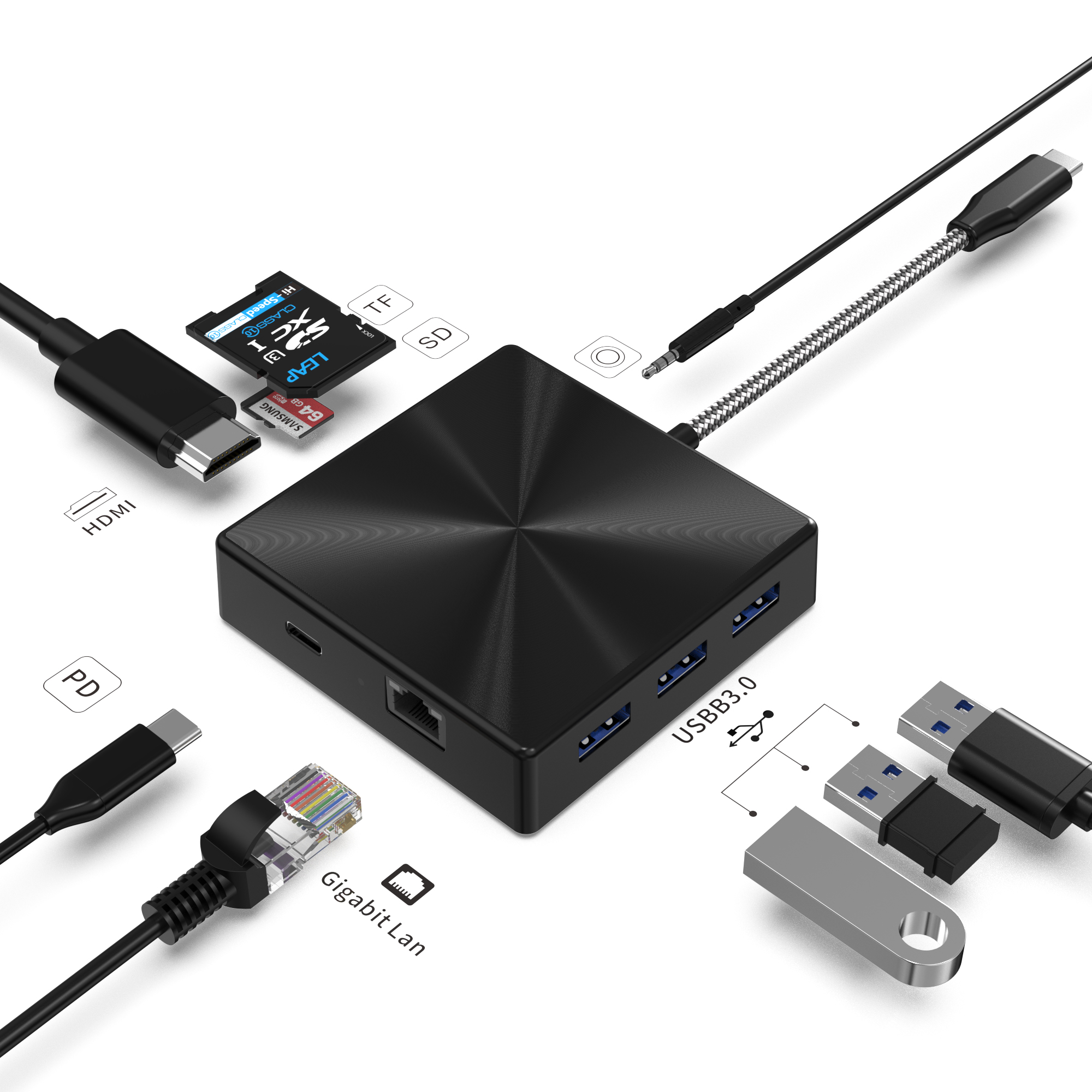 8 合 1 USB C 集線器