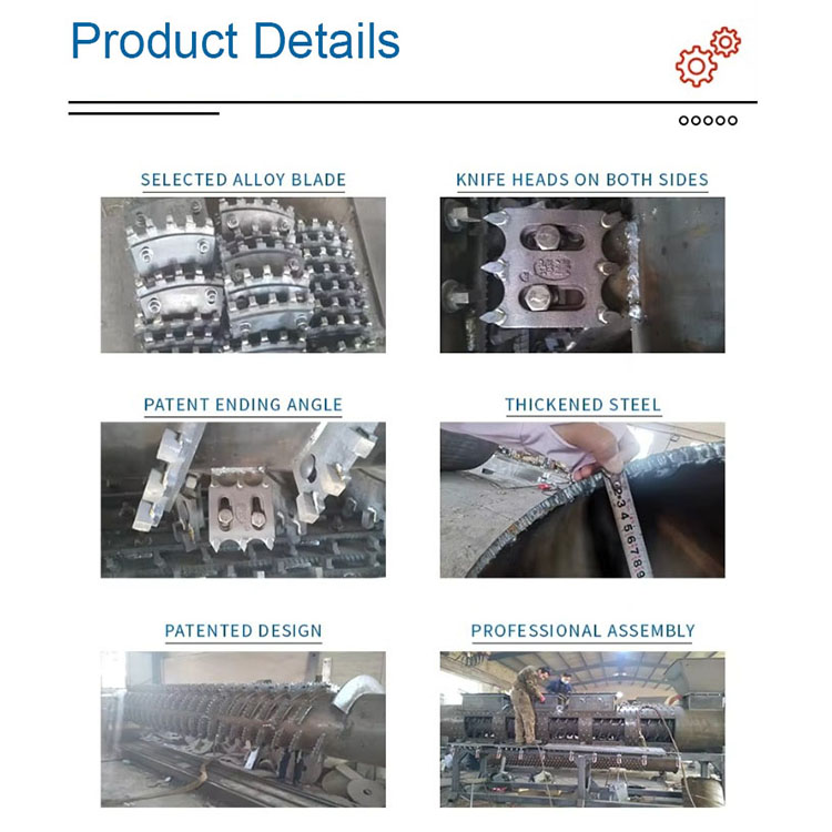 Detalles de las cuchillas de la m&aacute;quina quitaetiquetas PET
