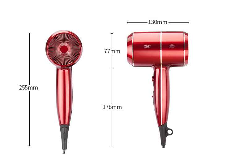 Dimensions du s&egrave;che-cheveux ionique SG-01 1800W pour la s&eacute;lection de produits OEM