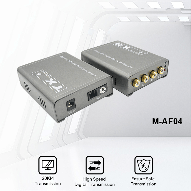 【M-AF04】Extensor de fibra &oacute;ptica de audio RCA digital de cuatro v&iacute;as