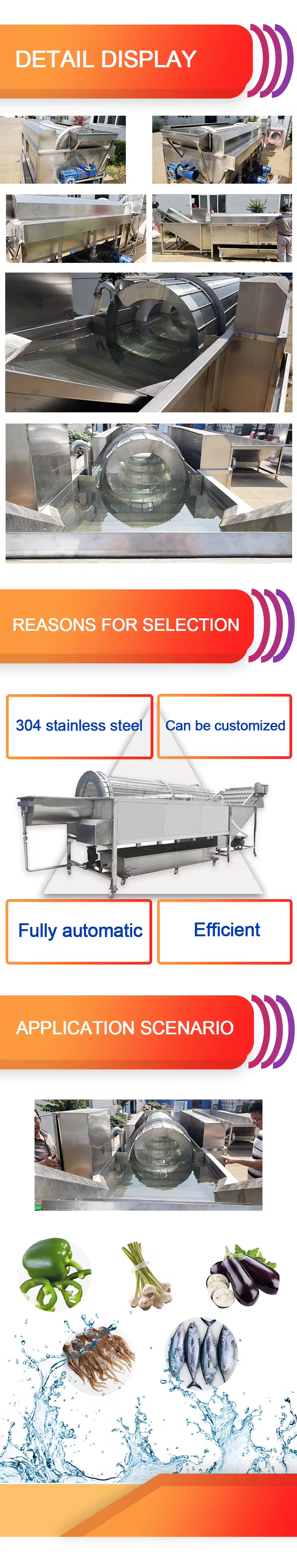 Roterende automatische fruit-groentetrommelwasmachine