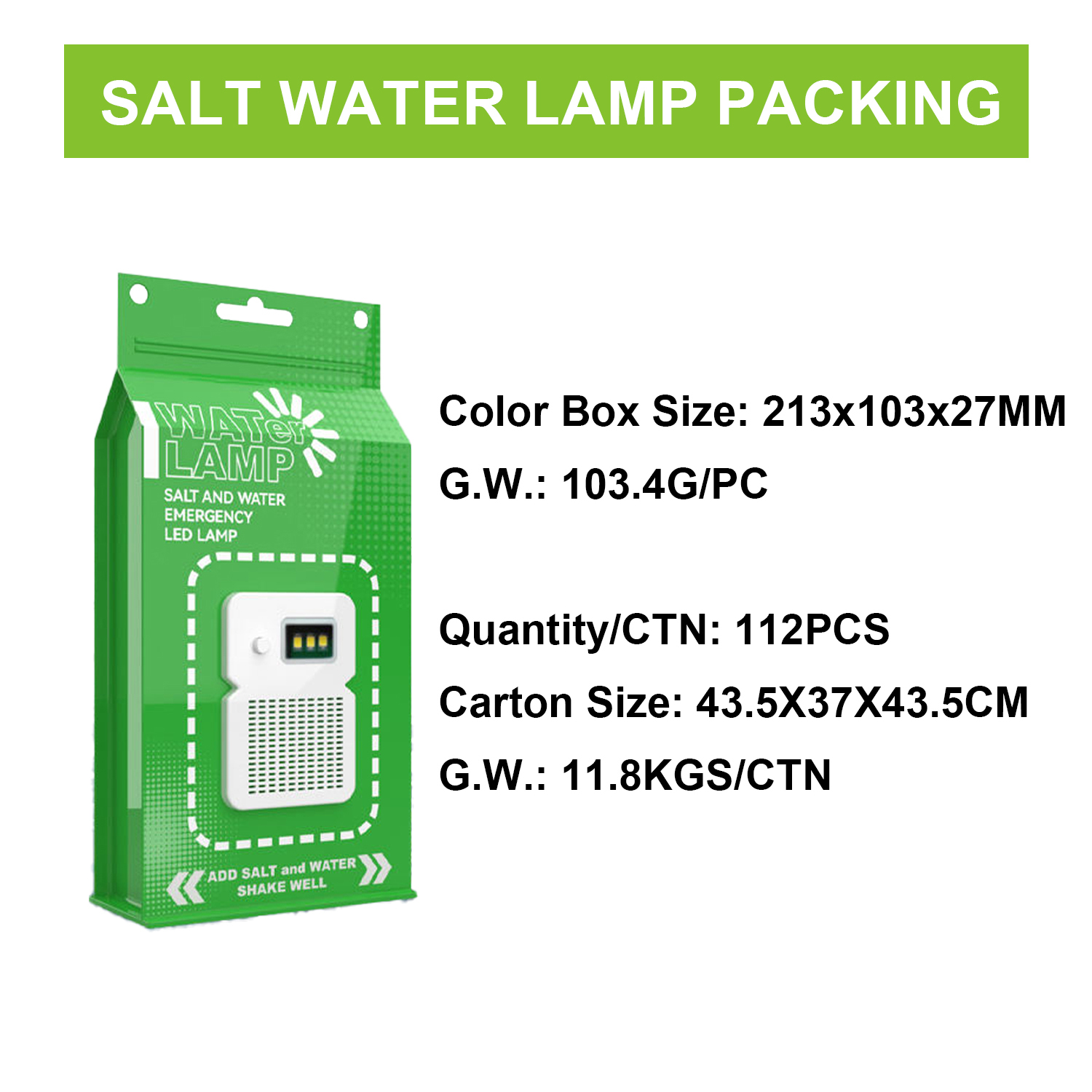 Single LED Light Salt Water Lamp sa Berde (14)