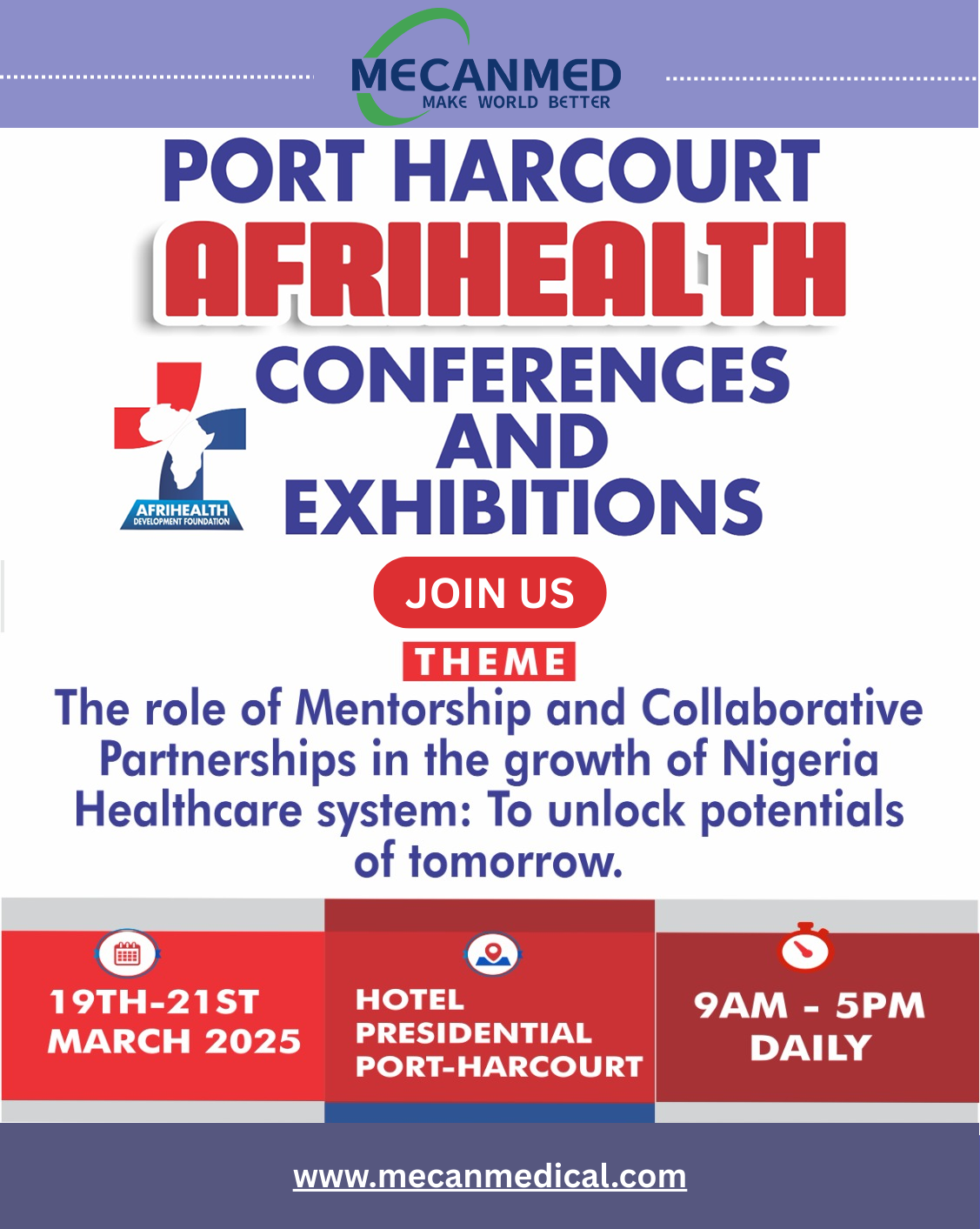 MECANMED expor&aacute; na AFRIHEALTH 2024 em Port Harcourt, Nig&eacute;ria.