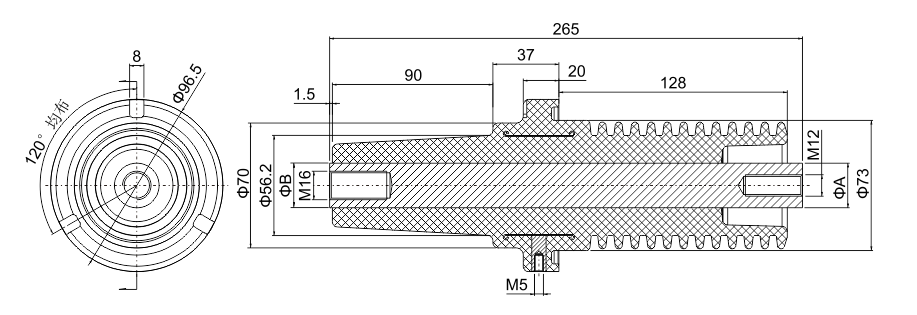 Розмір втулки ZS 265