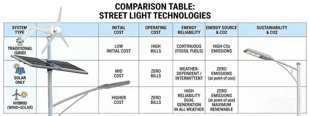 comparison-chart-traditional-vs-solar-vs-hybrid-street-lights