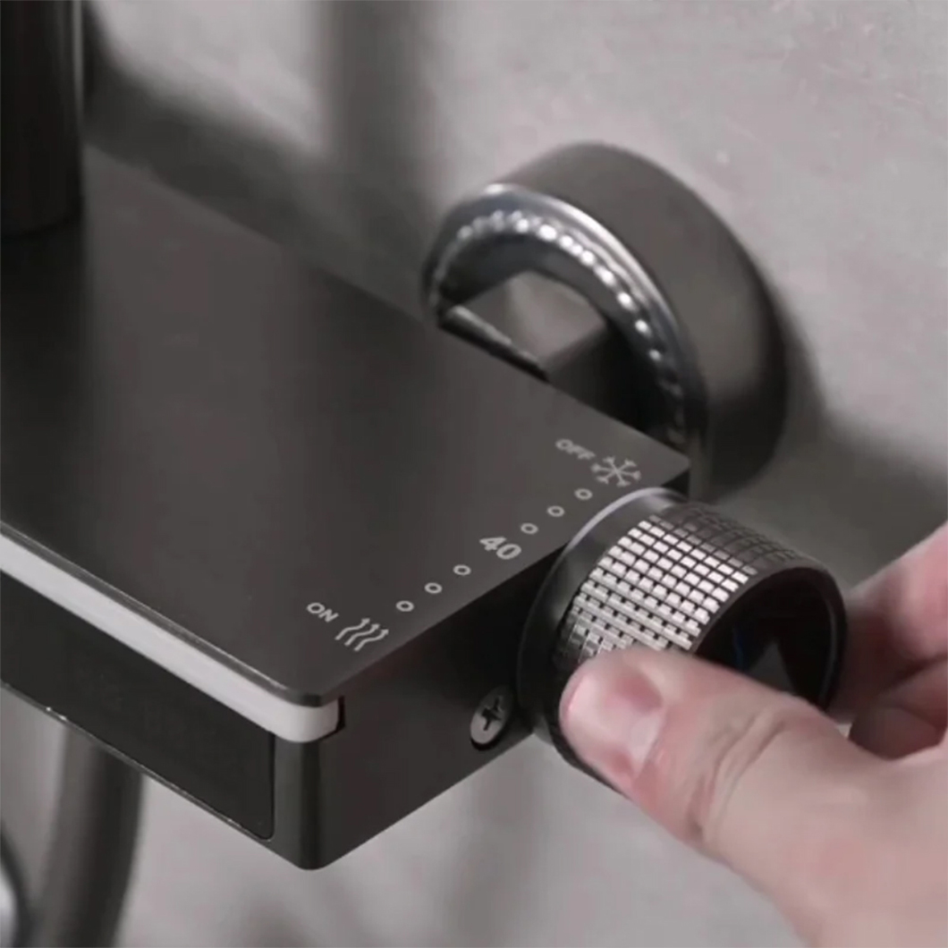 Қатты жезден жасалған заманауи шыны сұр душқа арналған шүмек