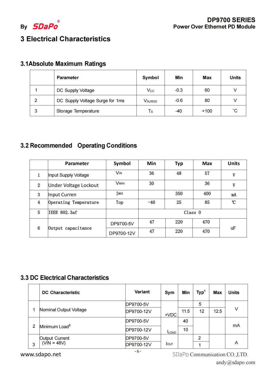 DP9700 Datasheet_06 DP9700 Veri Sayfası_06