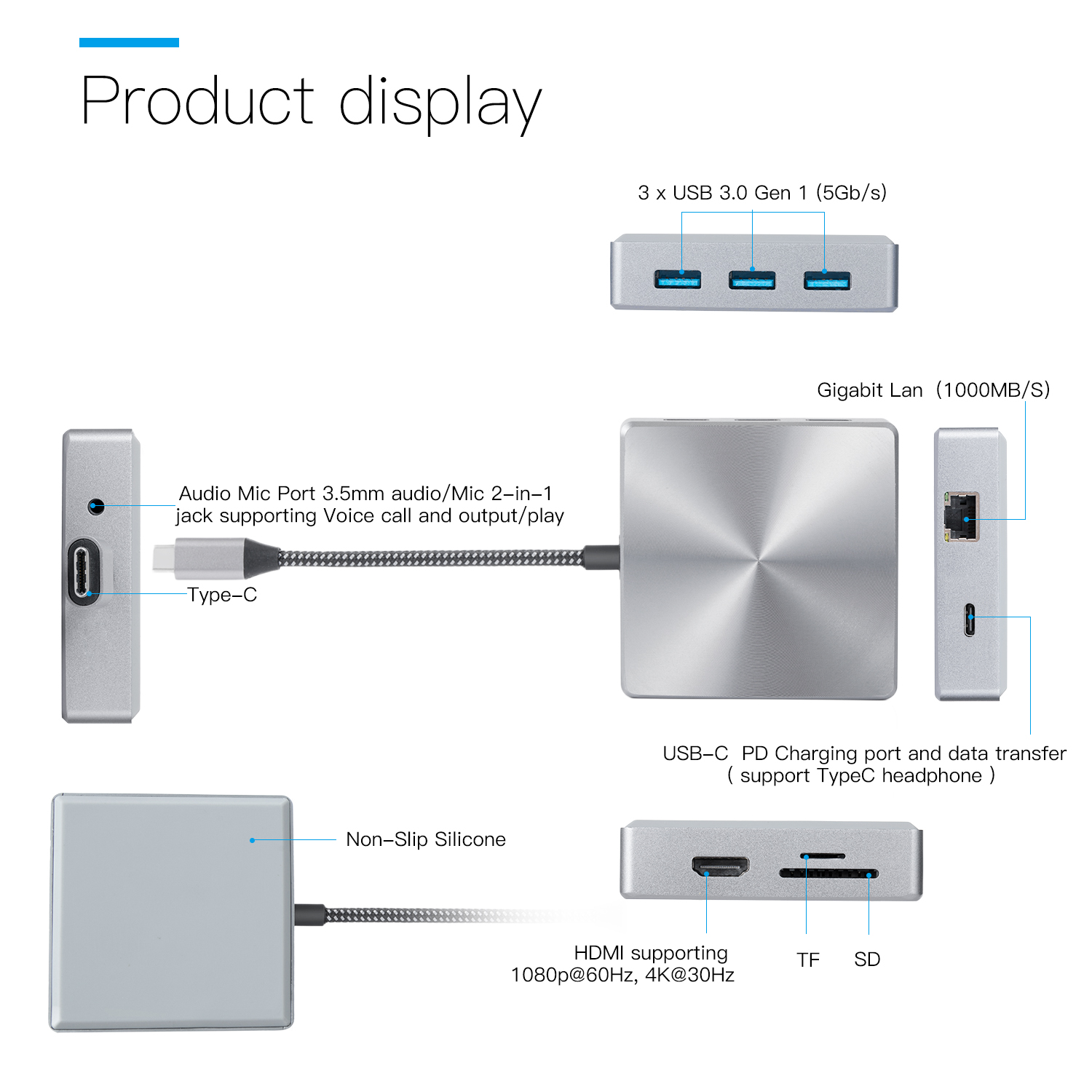 8 合 1 USB C 集線器