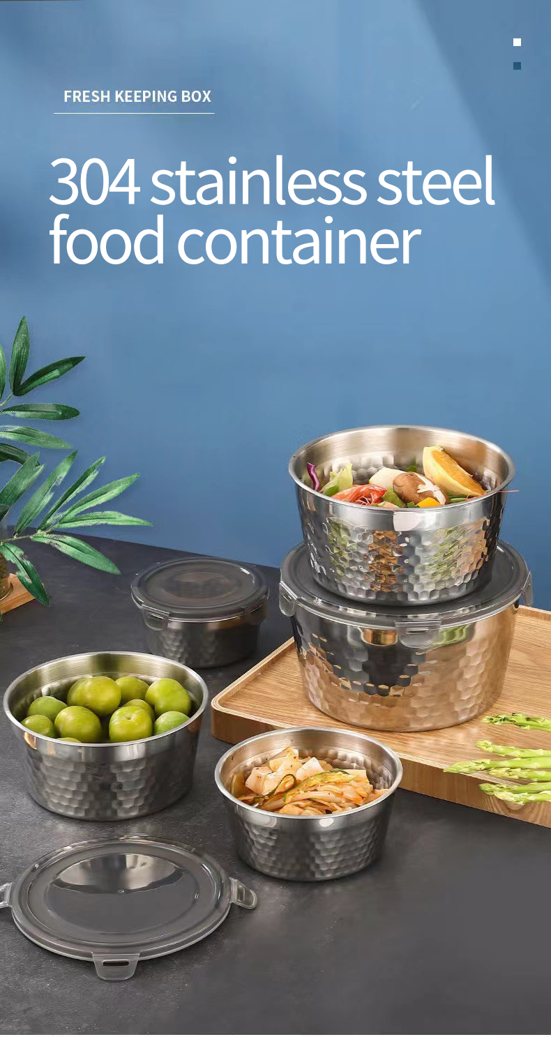 Recipiente para alimentos em a&ccedil;o inoxid&aacute;vel FRESH KEEPING BOX 304