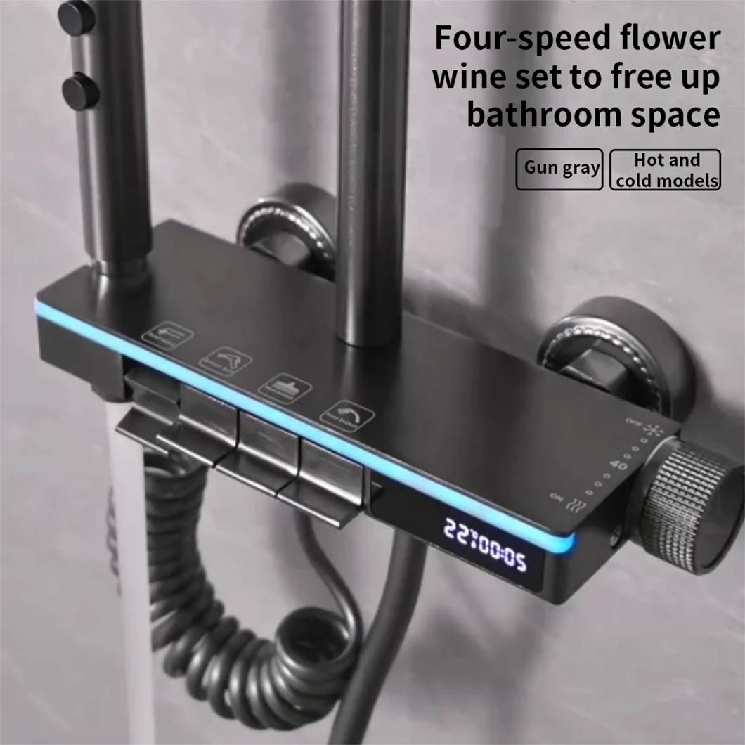 Қатты жезден жасалған заманауи шыны сұр душқа арналған шүмек