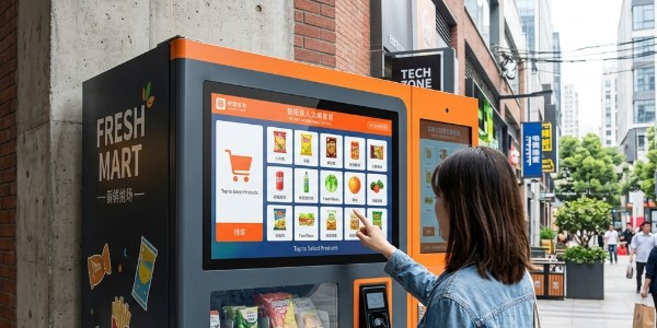 Display touch per distributori automatici da esterno di grande formato