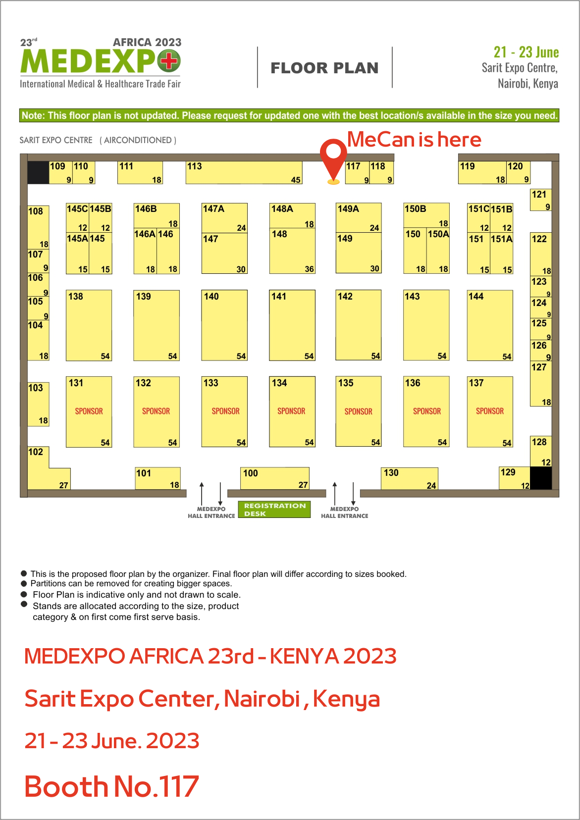 MEDEXPO AFRICA 23. půdorys