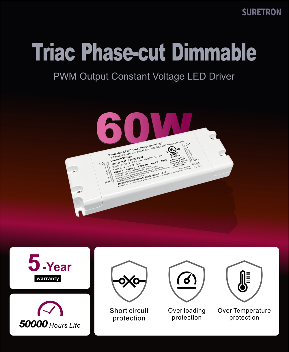 60W Triac Dimmable LED -Stromversorgung CV 12 24 36 48 V (1)
