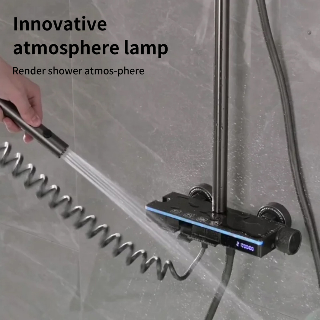 Қатты жезден жасалған заманауи шыны сұр душқа арналған шүмек