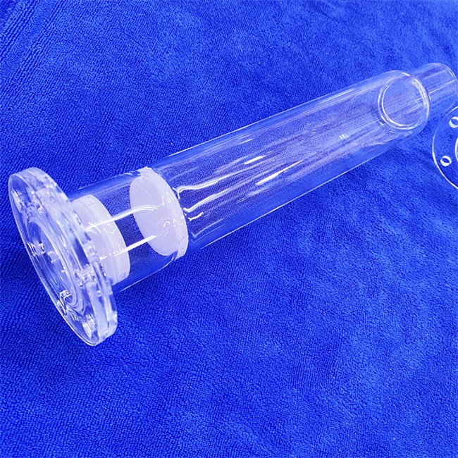 Hochtemperaturbest&auml;ndiges Quarzofenrohr mit Flansch