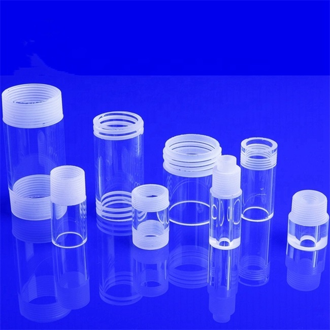 Tube en verre de quartz filet&eacute; &agrave; conception ferm&eacute;e &agrave; une extr&eacute;mit&eacute;