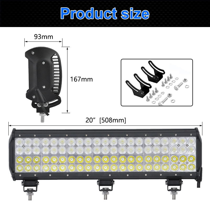 252W čtyřřad&aacute; LED světeln&aacute; lišta pro těžk&aacute; zař&iacute;zen&iacute;