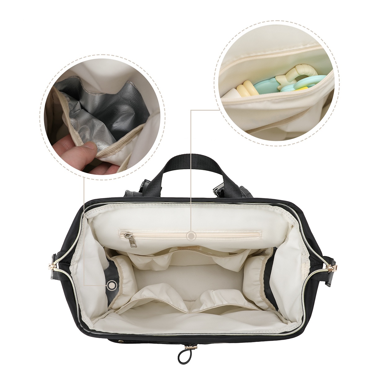 Insulated Bottle Compartments & Easy-Access Pockets