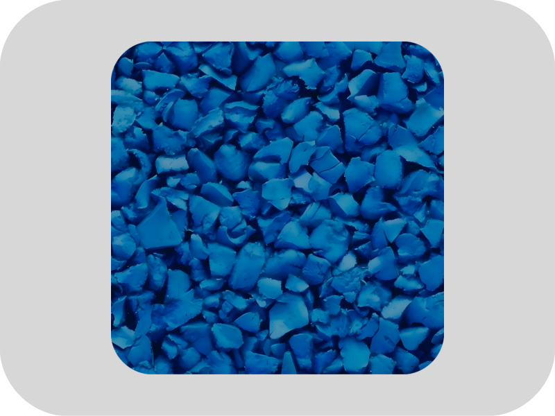 Granuli di gomma EPDM di colore blu ad alta elasticit&agrave;