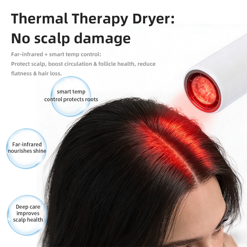 Secador de pelo plegable por infrarrojos lejanos con control de temperatura inteligente para un secado c&oacute;modo
