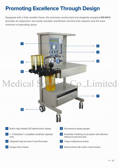(MS-M510) Máquina de anestesia médica Vaporizador de anestesia para máquina de anestesia