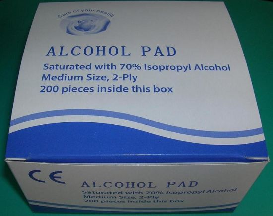 Uso de desinfección desechable Esteril Medical 70% Isopropyl Non-Woven Alcohol Prep Swapo Wipes Pad