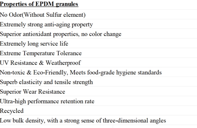 خصائص مواصفات حبيبات المطاط EPDM